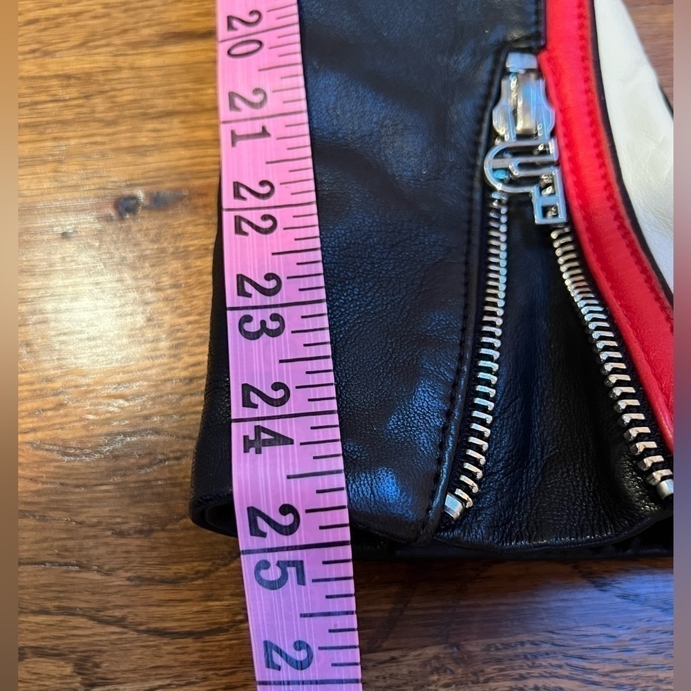 Pinko Ramones impavido Moto black leather red & white racing stripes size 10 - Picture 16 of 16